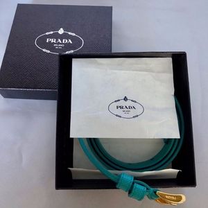 New PRADA turquoise Saffiano leather Size 90/36